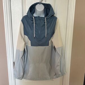 Volcom 600MM Water-Resistant Rating Colorblock Hooded Windbreaker Jacket Size 14